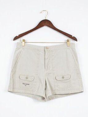 VTG Polo Jeans Co. Ralph Lauren Cotton Khaki Utility Cargo Shorts size 8